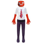 Inside Out Anger Cosplay Jumpsuit for Boys Kids' Zentai Costume - Azufun