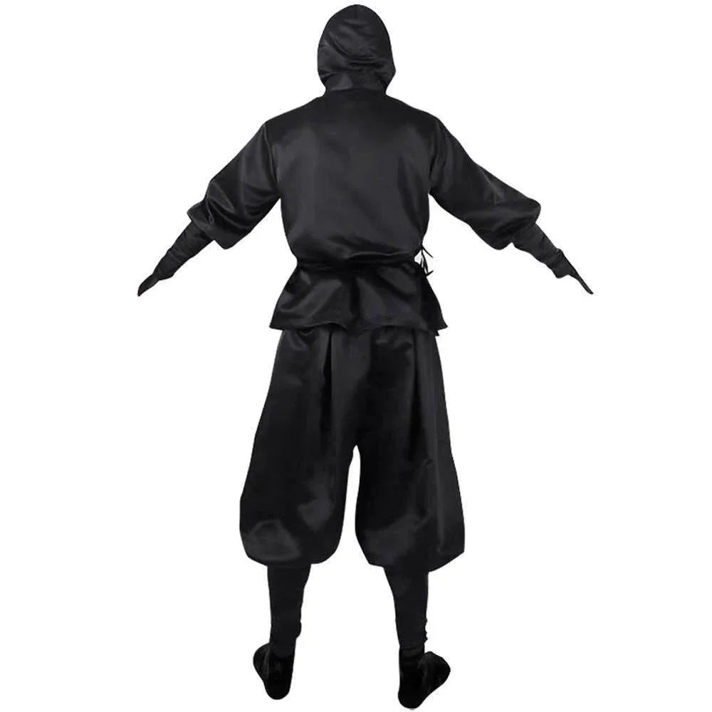 Japanese Ninja Bushido Cosplay Costume with Hood Socks Halloween Outfit Set Dress Up For Men - Azufun