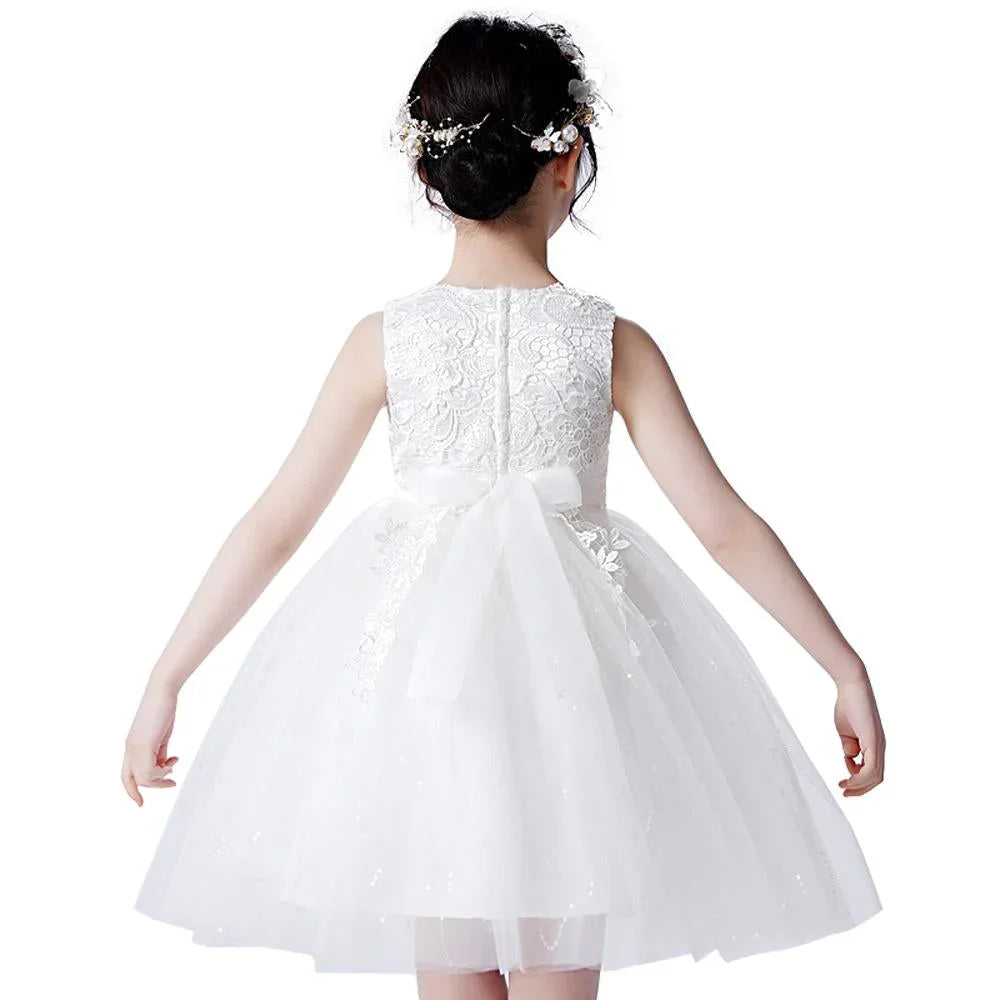 Children's Mesh Summer Dress Princess Dress Girls Performance Costume Flower Tutu Dress