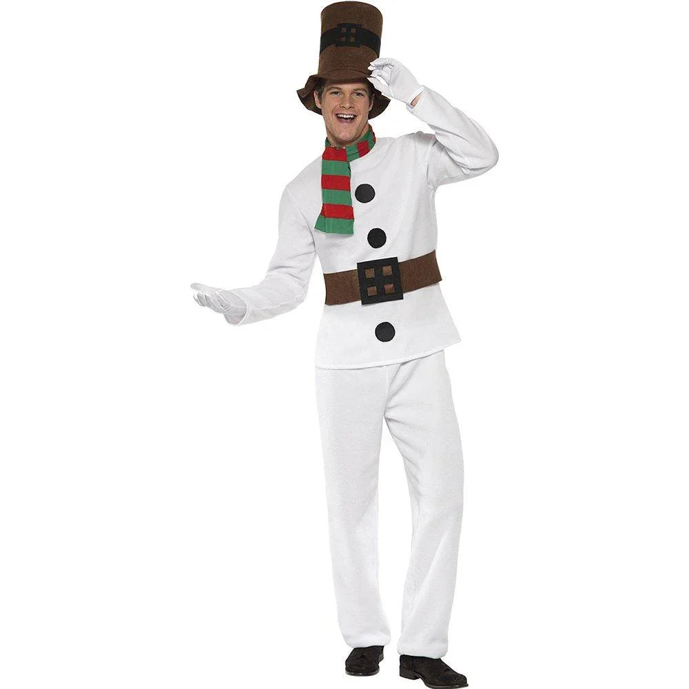 Cute Couple Snowman Christmas Costumes Santa Claus Party Suit