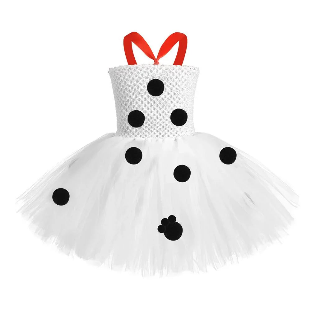 Kids Girls Dalmatian Costume Tutu Dress Set Halloween Animals Dress up