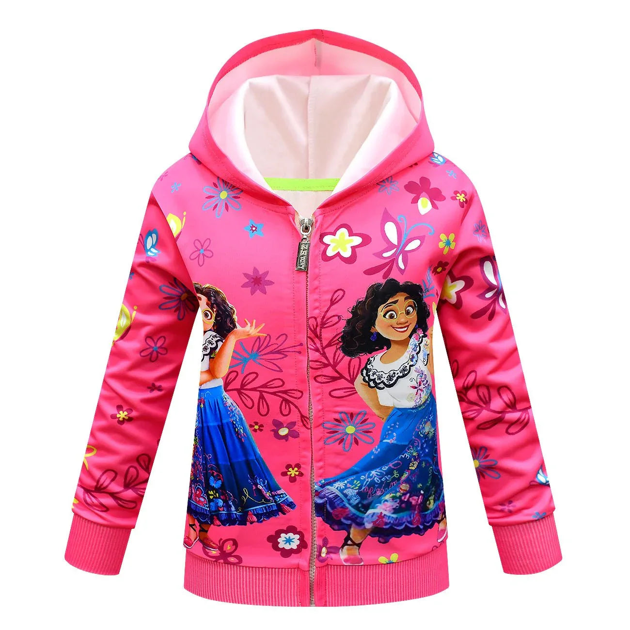 Encanto Hoodie Zip Up Jackets for Girls Outdoor Cartoon Hooded Sweatshirt