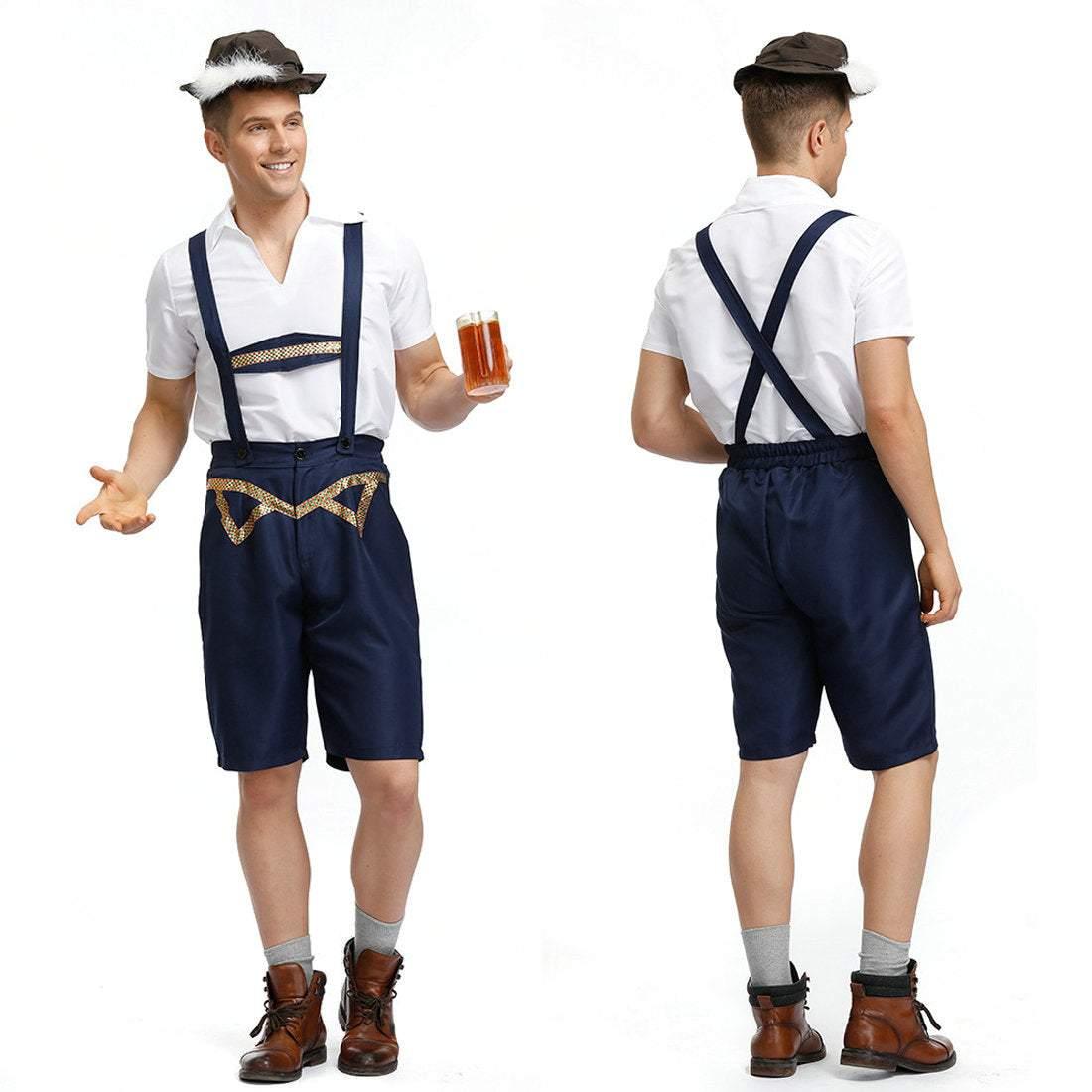German Oktoberfest Outfit Straps Outfits Halloween Waiter Cosplay Costume - Azufun