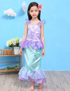 The Little Mermaid Ariel Princess Kids Girl Dress Cosplay Costume