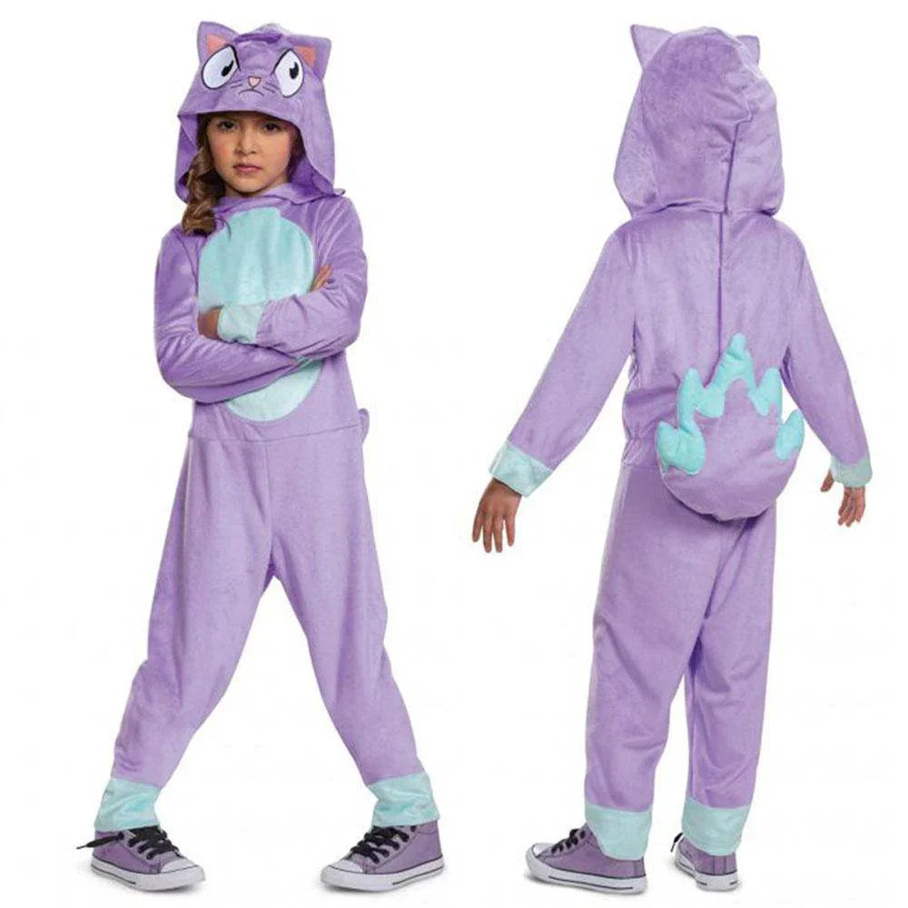 Pokemon Lost Kitties Sketch Cosplay Costume Halloween Girls Jumpsuit Hooded for Kids - Azufun