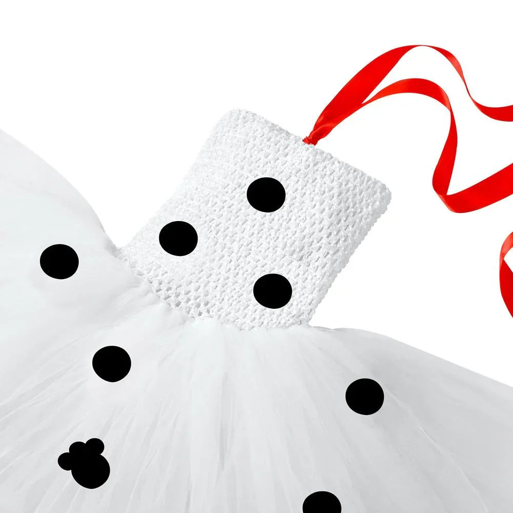 Kids Girls Dalmatian Costume Tutu Dress Set Halloween Animals Dress up