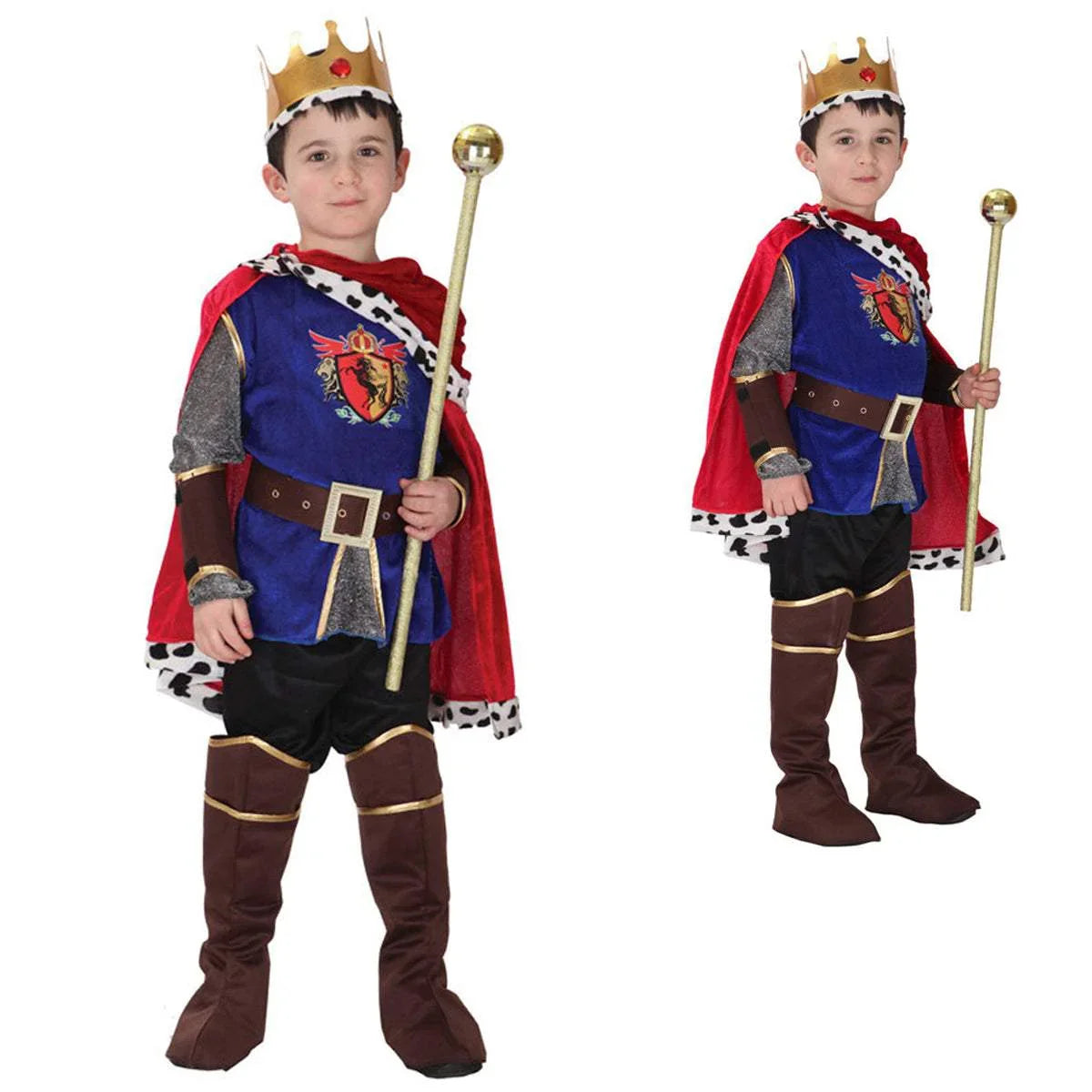 Kids Halloween Cosplay Costume King Prince Boys Dress Up Partywear