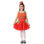 Red Shopkins Strawberry Dress Girls Costume Halloween Children's Day