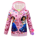 Encanto Hoodie Zip Up Jackets for Girls Outdoor Cartoon Hooded Sweatshirt