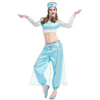 Aladdin Magic Lamp Jasmine Adult Princess Costume Cosplay Fancy Dress - Azufun