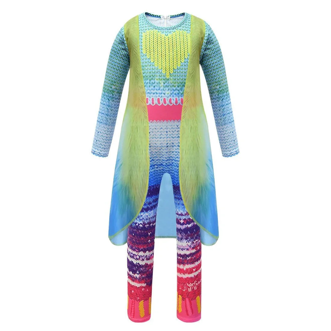 Fancy Trolls 2 Jumpsuit Girls Children Poppy 2 Costumes for Kids Suit Wig
