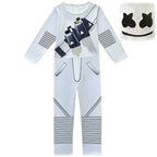 DJ Marshmello Chris Comstock Cosplay Costume Jumpsuit for Kids Gift