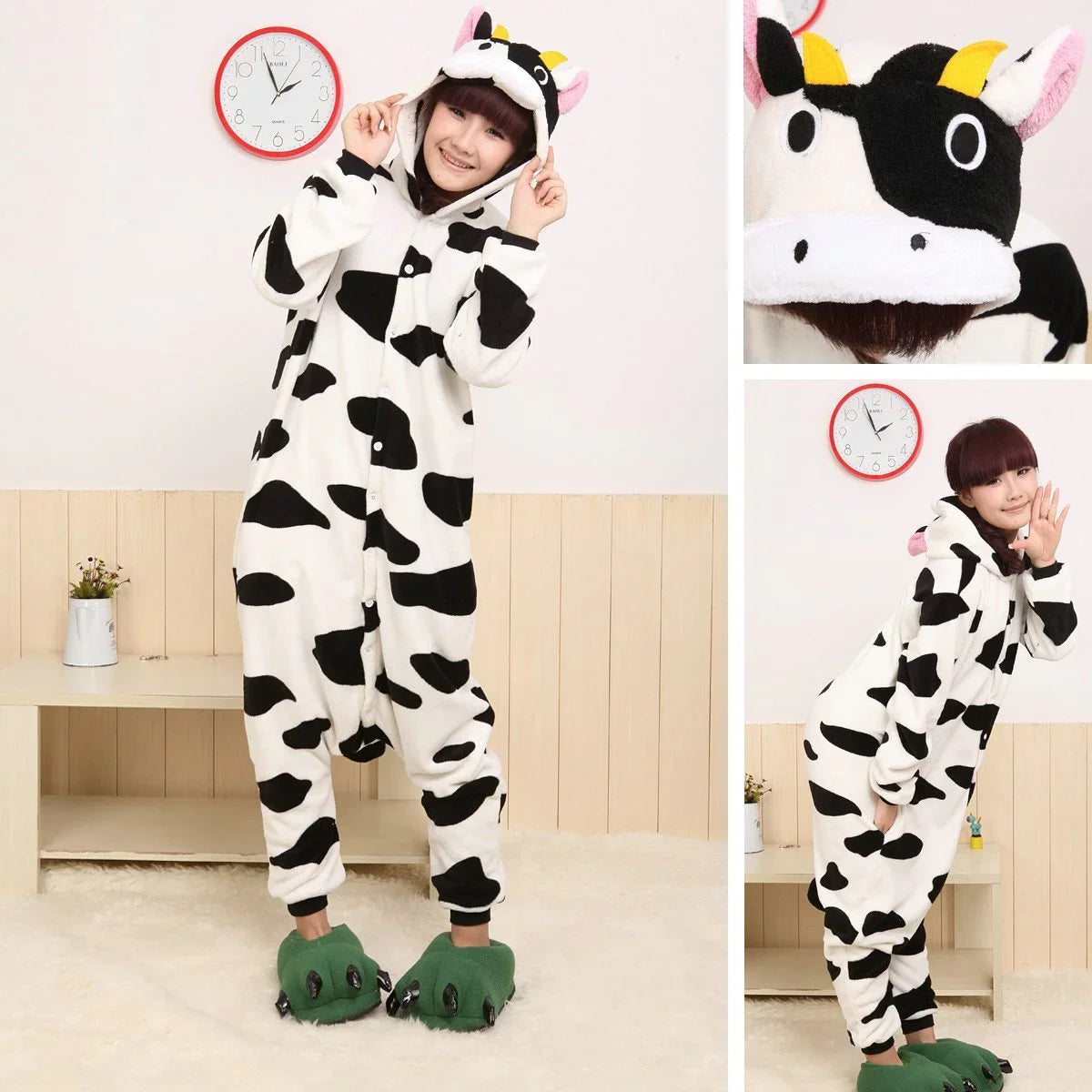 Milk Cow Animal Costume Pajamas Kigurumi for Adult
