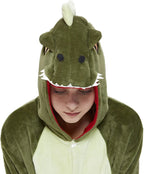 Onesie Kigurumi Pajamas Print New green dinosaur Adult's Flannel Winter Sleepwear Animal Costume