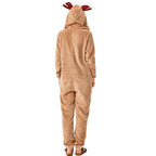 Family Matching Santa Deer Kigurumi Pajamas Hooded Zipper Jumpsuit