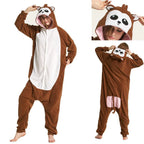 Adult Baboon Animal Pajamas Fleece Kigurumi Costume Onesie - Azufun