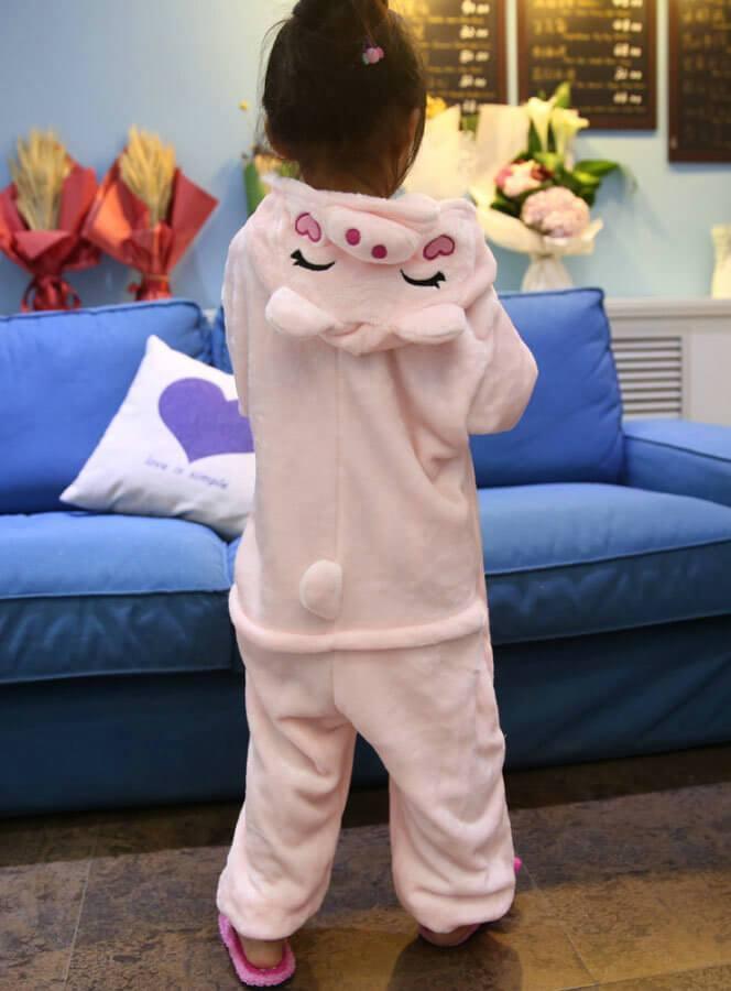Pink Pig Kid Animal Onesie Pajama Gift Party Kigurumi - Azufun