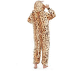 Onesie Kigurumi Pajamas Print New Leopard Cat Adult's Flannel Winter Sleepwear Animal Costume - Azufun