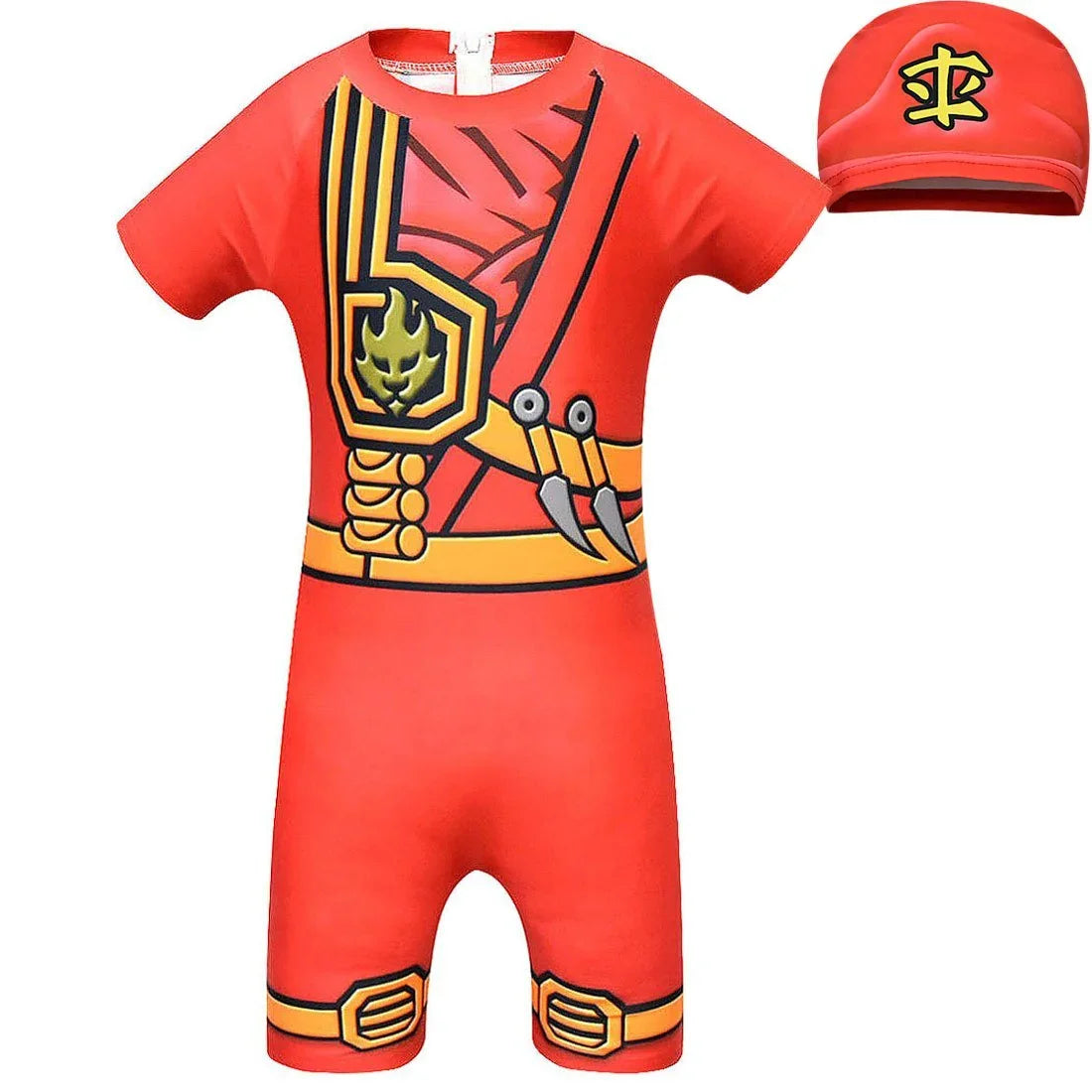 Children's play with wate new conjoined cosplay Boy phantom sets ninja kids ninjago costume Swim suit - Azufun
