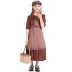 Brown wolf granny maid cosplay costumes colony girl dress for Kids - Azufun