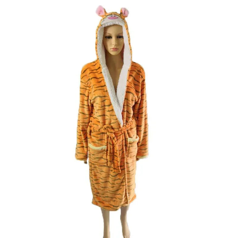 Adult Kids Tiger Bathrobe Animal Kigurumi Onesies Pajamas - Azufun