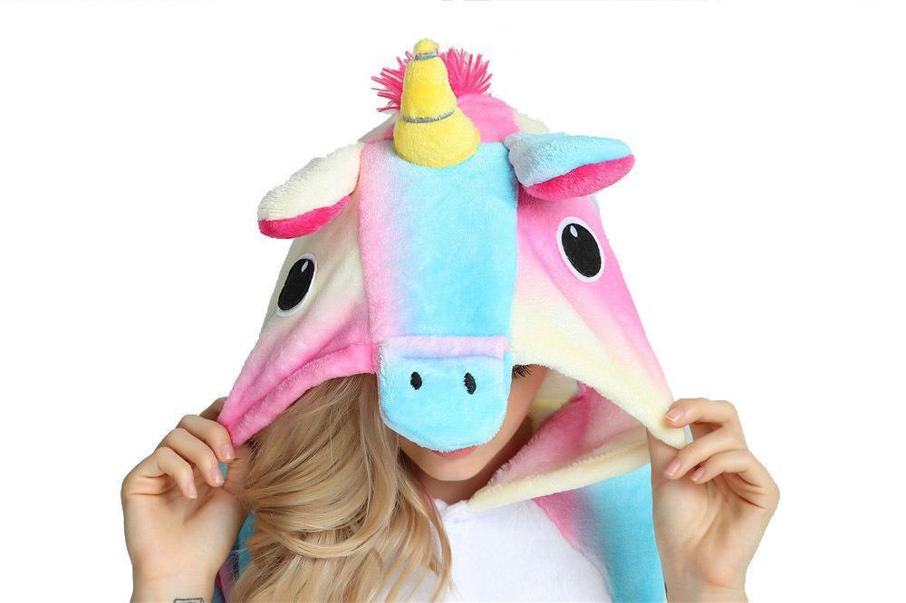 Lilac Rainbow Unicorn Kigurumi Onesies Pajamas Sleepwear - Azufun