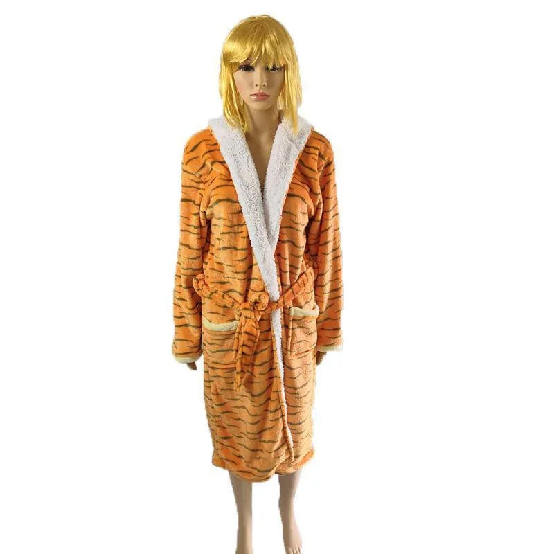 Adult Kids Tiger Bathrobe Animal Kigurumi Onesies Pajamas - Azufun
