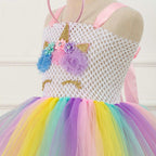 Mesh Handwork with Headgear Unicorn Party Tutu Dress for Girl - Azufun