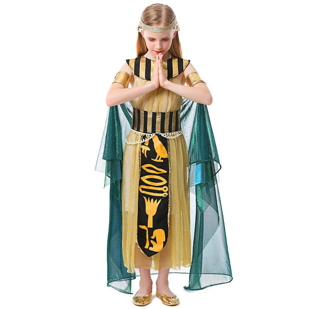 egyptian pharaoh Cosplay Stage drama performance dance Halloween Costumes for kids - Azufun