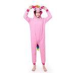 Pink Unicorn Animal Kigurumi Onesies Pajamas For Adult - Azufun