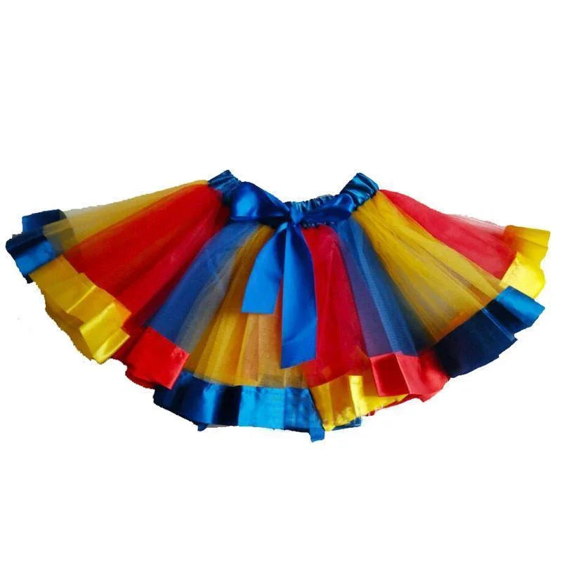 Girls Unicorn Rainbow Tutu Skirt Colorful Skirt Dress Ballet Tiered - Azufun