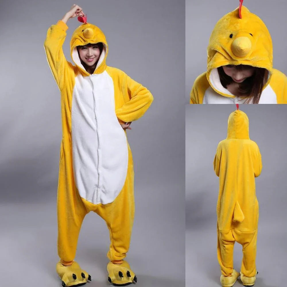 Chinese Zodiac Signs Chicken Kigurumi Animal Onesies Pajamas Costumes - Azufun