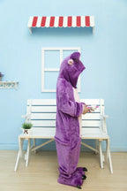 Purple Cow Kigurumi Pajamas Kids Flannel Warm Hoodie Onesies - Azufun