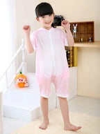 Pink Pig kigurumi kids Animal Onesies Summer Pajamas Costume - Azufun