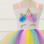 Mesh Handwork with Headgear Unicorn Party Tutu Dress for Girl - Azufun