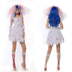 Halloween Zombie Corpse Bride Costume Vampire Dress - Azufun