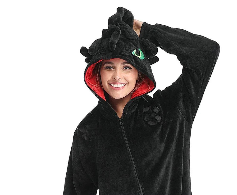 Cartoon Dragon Kigurumi Onesies For Adult Costumes Pajamas - Azufun
