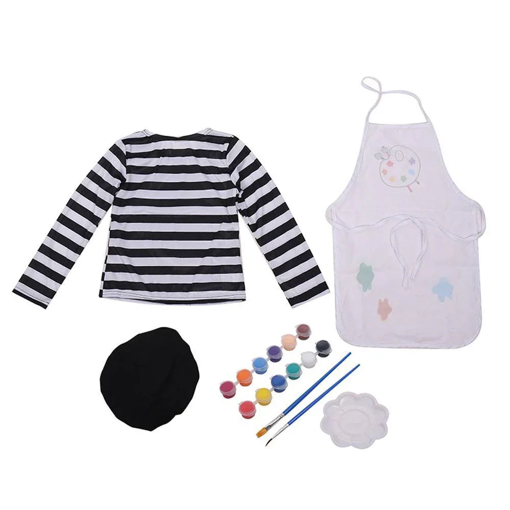 Painter Professional Costume Cosplay Painting Uniform Dress Stage Halloween Role Play for Kids