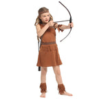 Indian Princess Cosplay Costumes Hunter Halloween Girl Dress Outfit for Kids