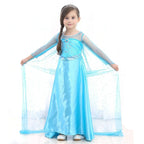 Frozen Elsa Cosplay Party Show Long sleeve Princess Dress for Girl - Azufun