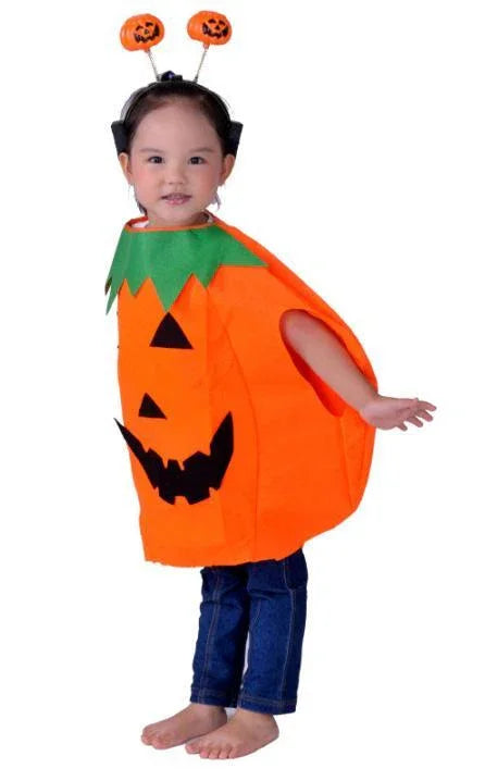 Children's Halloween Party Costume Jackolantern Pumpkin Kid Child - Azufun