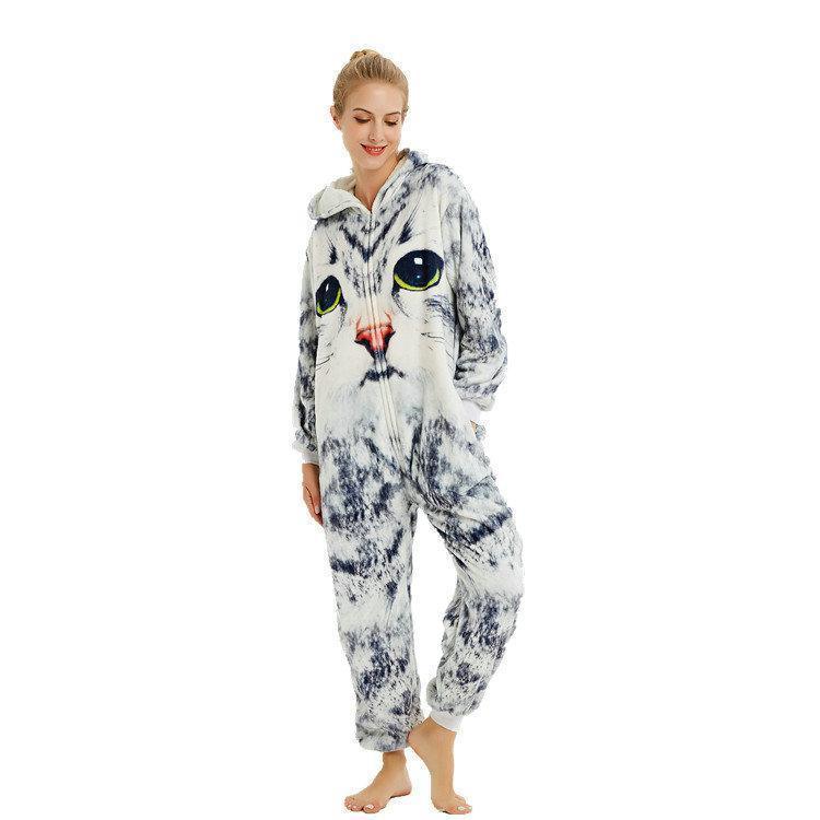 Cat Animal Adult Kigurumi Onesies Pajamas Costume 3D Printed - Azufun