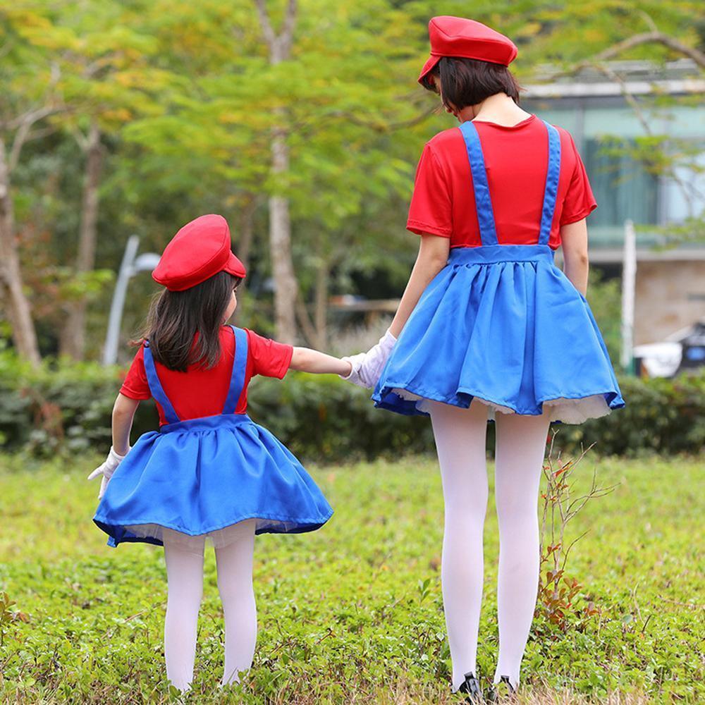 Plumber uniform cosplay costumes dress for mom and me - Azufun