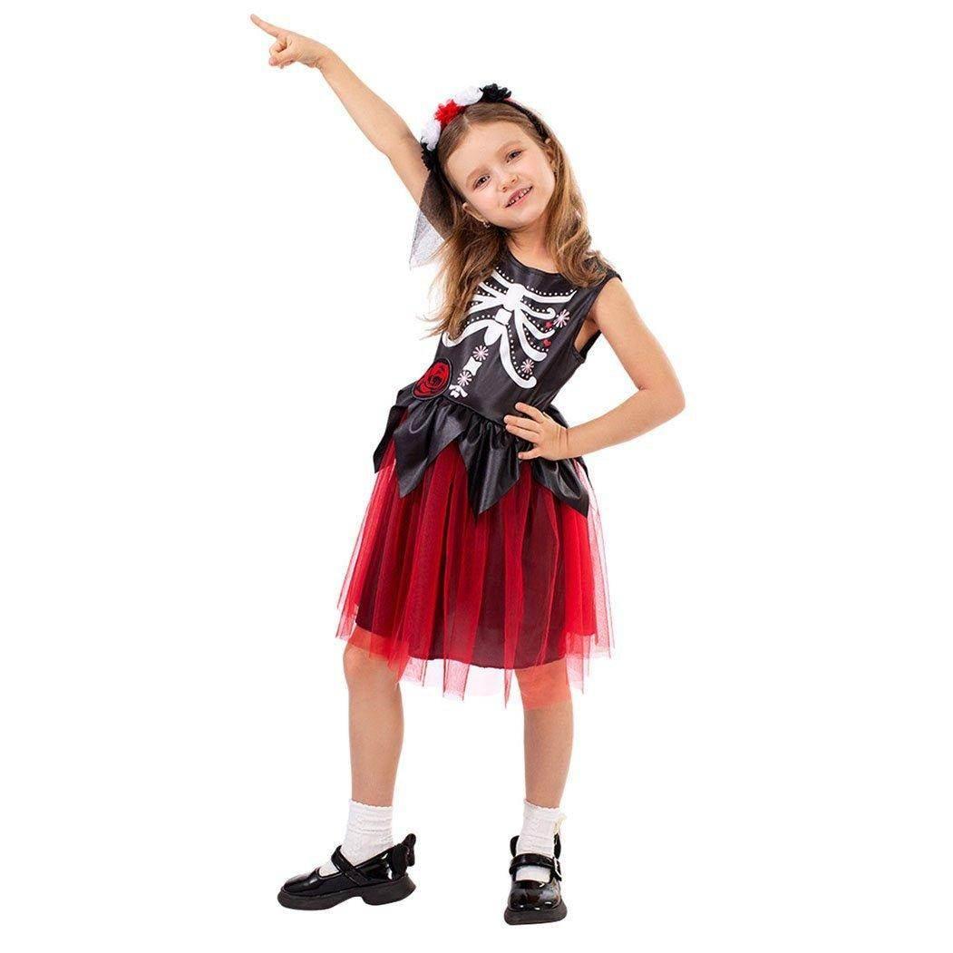 Kids' Day of the Dead Cosplay Costume Doomsday Revenant Halloween Party Outfit - Azufun