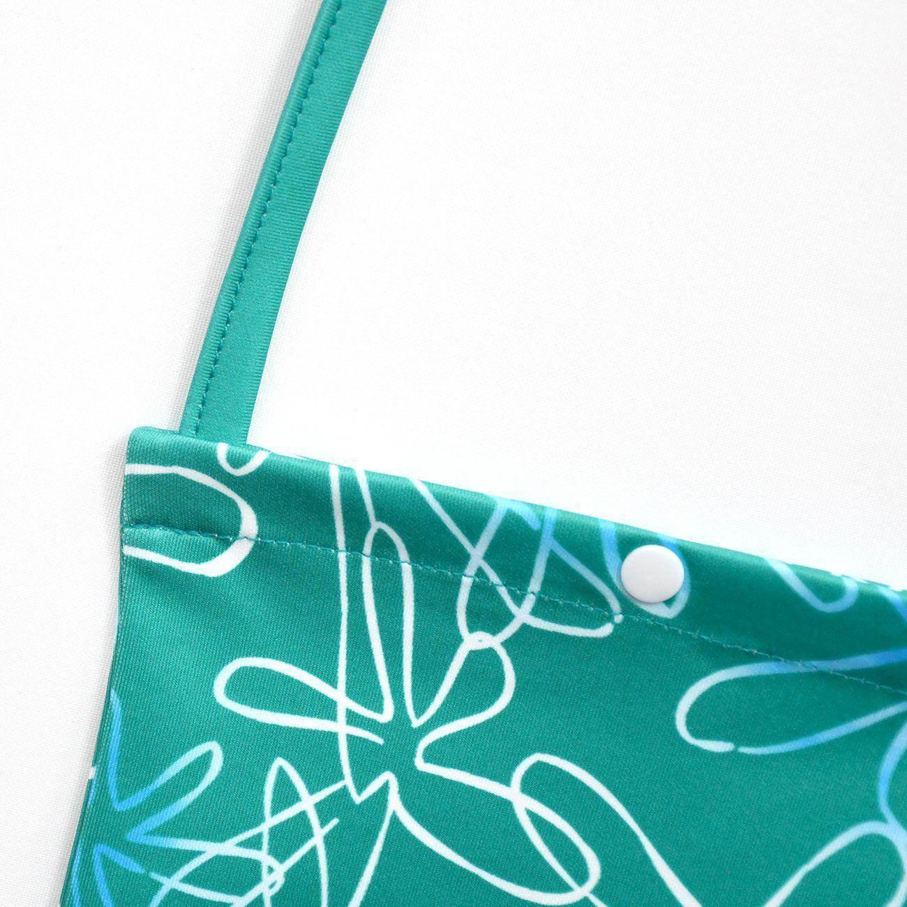 Kids' Inside Out Disgust Cosplay Costume Set Short Sleeve Pleated Dress with Bag - Azufun