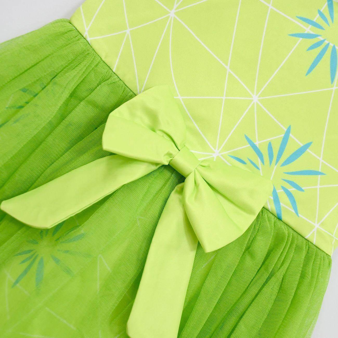 Kids' Inside Out Joy Tutu Dress Costume Cosplay Princess Gown with Bag and Mask - Azufun