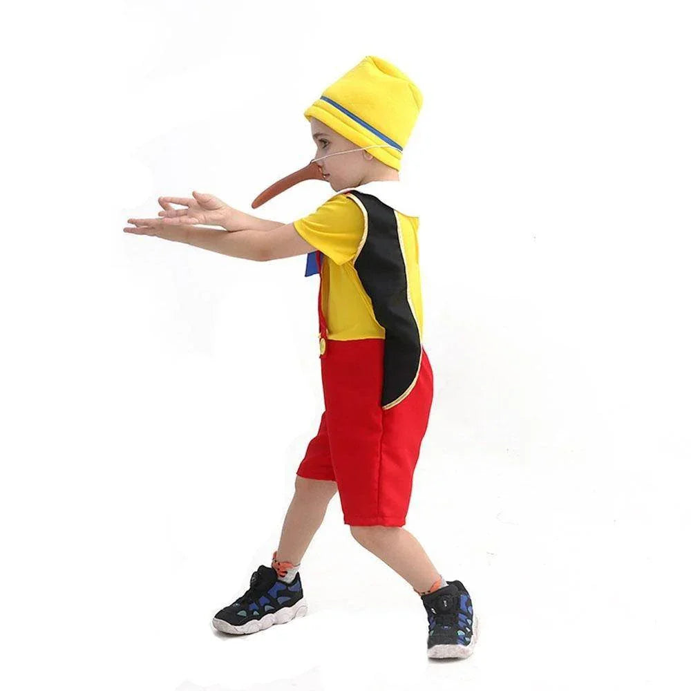 Long nose Pinocchio Set Halloween Carnival Cosplay Costume For Kids - Azufun