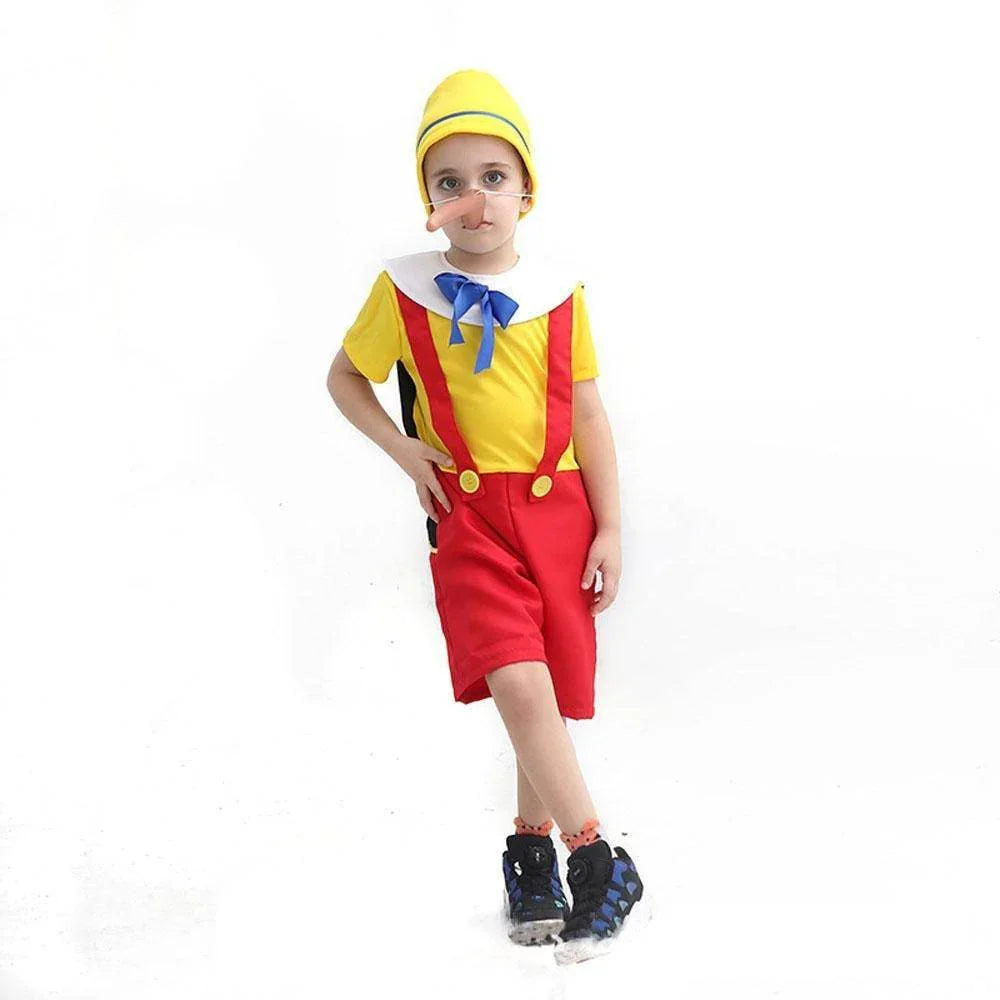 Long nose Pinocchio Set Halloween Carnival Cosplay Costume For Kids - Azufun