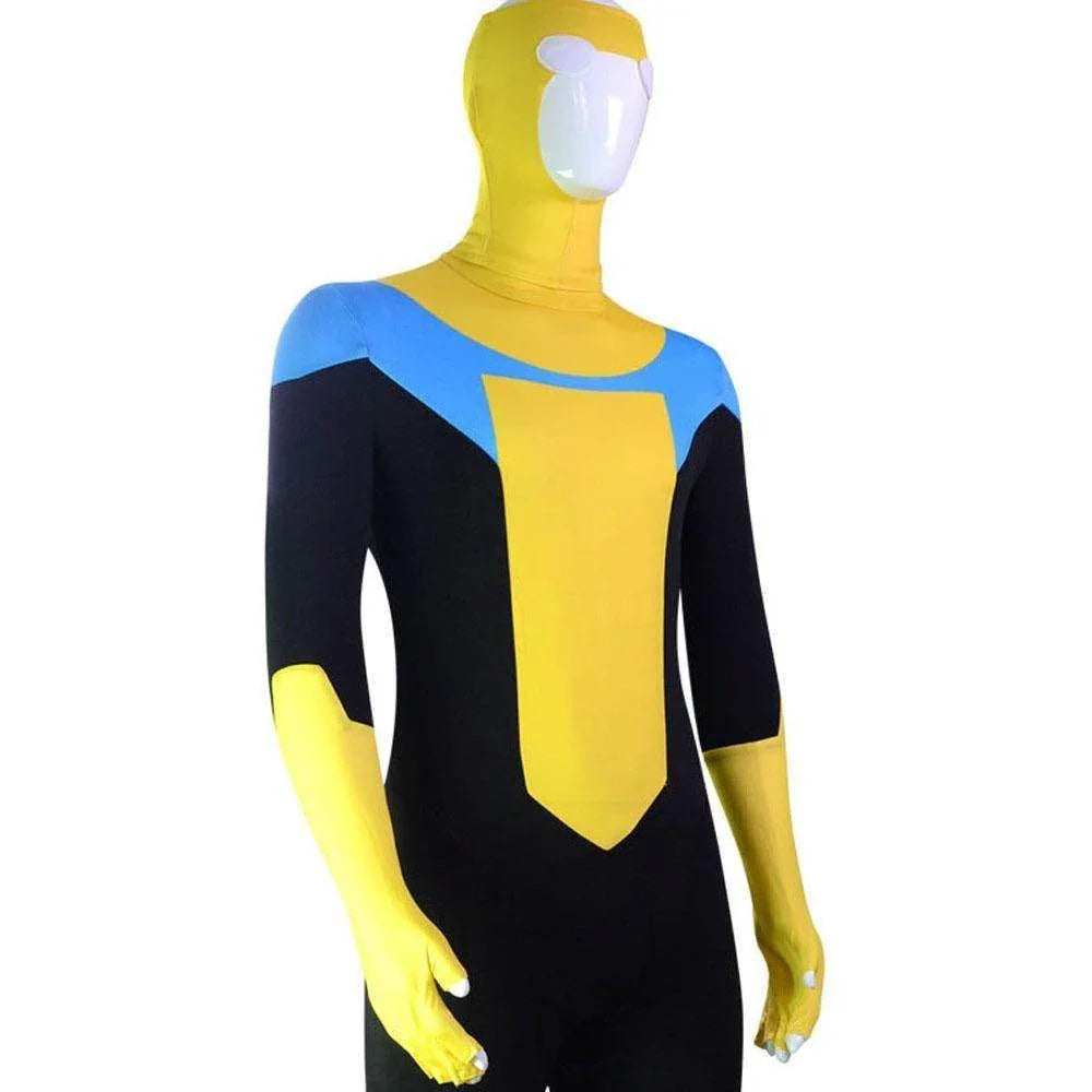 Mark Grayson Invincible Costume Bodysuit Zentai Hero Cloak Cosplay - Azufun