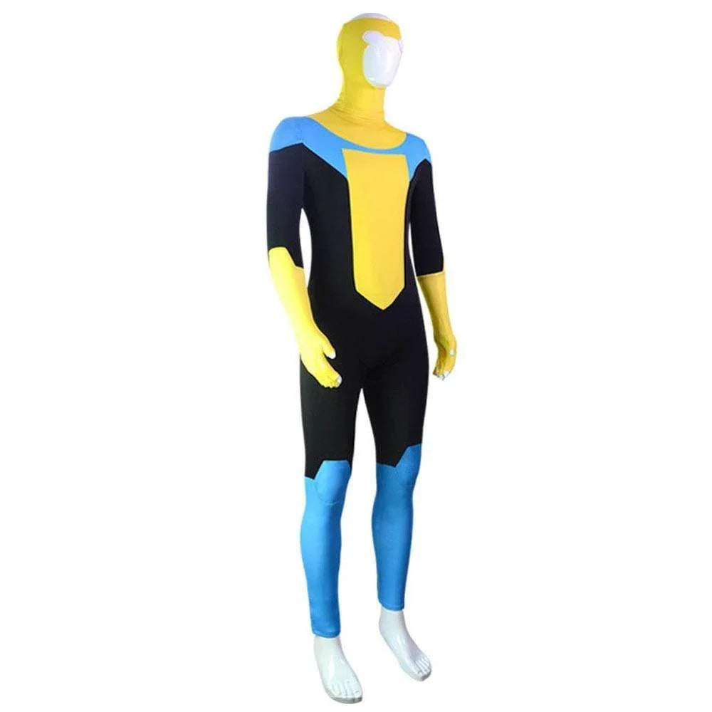 Mark Grayson Invincible Costume Bodysuit Zentai Hero Cloak Cosplay - Azufun